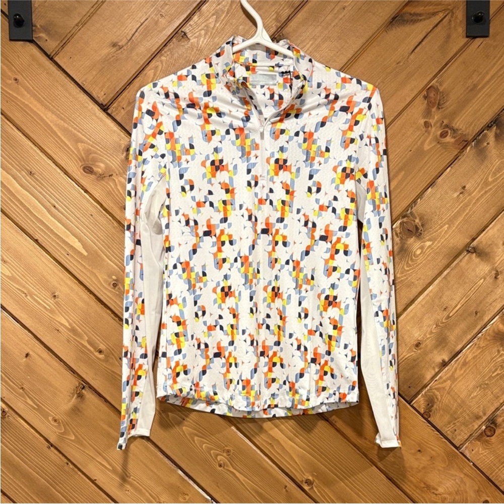NWT Callaway Golf Swing Tech Quarter Zip Pullover XS UPF 50 Abstract Print